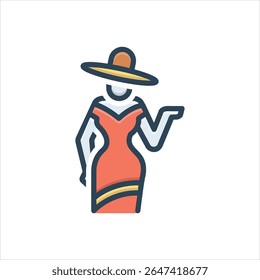 Ícone de ilustração colorido vetorial para moda