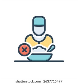 Vector colorful illustration icon for fasting