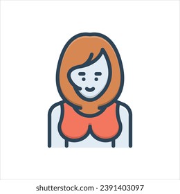 Vector colorful illustration icon for female