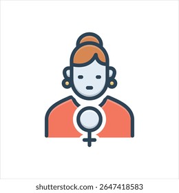 Vector colorful illustration icon for female