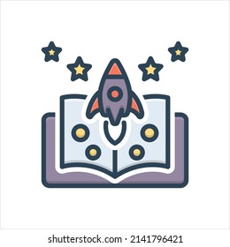 Vector colorful illustration icon for fiction