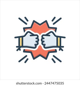 Vector colorful illustration icon for fighting game