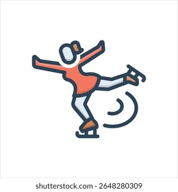 Vector colorful illustration icon for figure skating