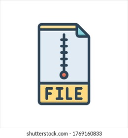 Vector colorful illustration icon for file