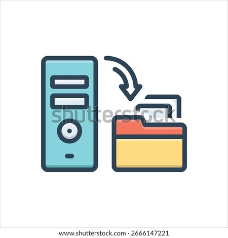 Vector colorful illustration icon for file backup