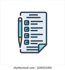 Vector colorful illustration icon for filled