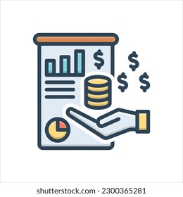Vector colorful illustration icon for financing