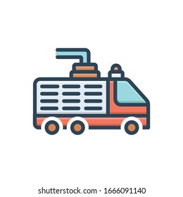Icono de ilustración de color vectorial para coche de fuego