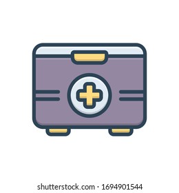 Icono de ilustración de color vectorial para kit de primeros auxilios