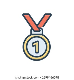 Vector colorful illustration icon for first place