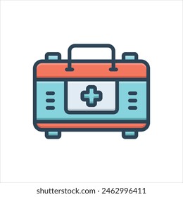 Icono de ilustración colorida de Vector para primeros auxilios