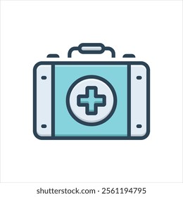 Vector colorful illustration icon for first aid