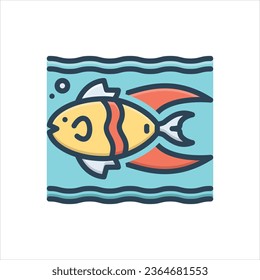 Vector colorful illustration icon for fish