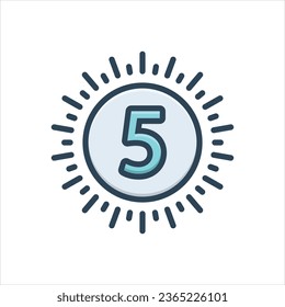 Icono de ilustración de color vectorial para cinco