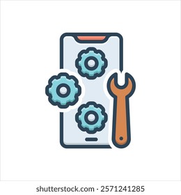 Vector colorful illustration icon for fix