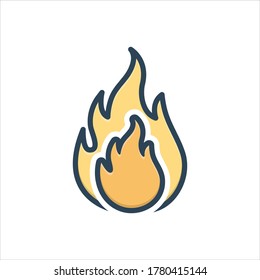 Vector colorful illustration icon for flame