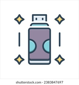Vector colorful illustration icon for flash drive