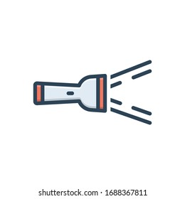 Vector colorful illustration icon for flashlight