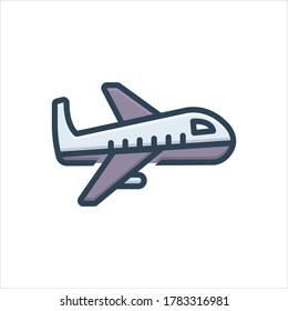 Icono de ilustración de color vector para vuelo
