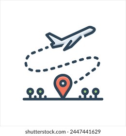 Vector colorful illustration icon for flight