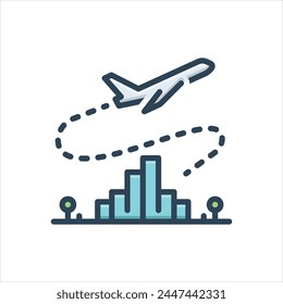 Vector colorful illustration icon for flight