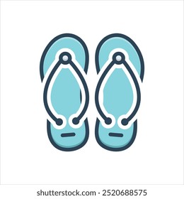 Vector colorful illustration icon for flip flops