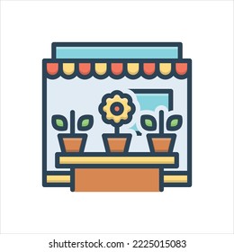 Vector colorful illustration icon for florists