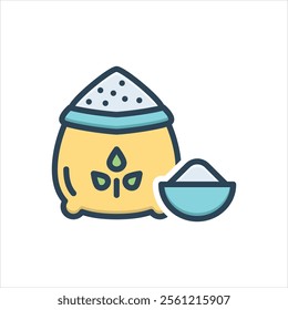 Vector colorful illustration icon for flour