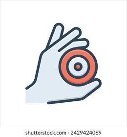Vector colorful illustration icon for focus
