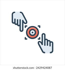 Icono de ilustración colorida vectorial para enfoque