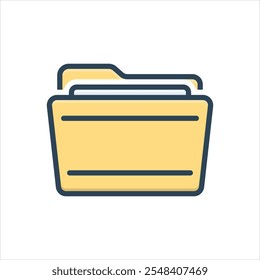 Ícone de ilustração colorida vetorial para a pasta