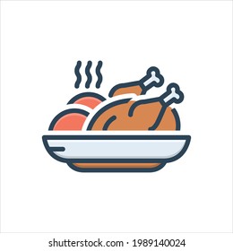 Vector colorful illustration icon for  food