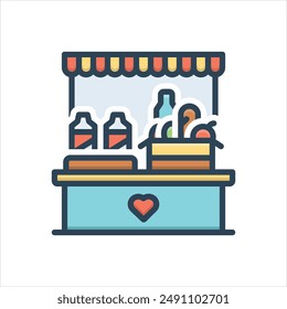 Vector colorful illustration icon for food bank