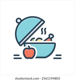 Vector colorful illustration icon for food