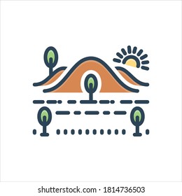 Icono de ilustración de color vectorial para bosque