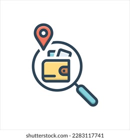 Vector colorful illustration icon for found