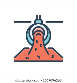 Icono colorido de la ilustración del Vector para las operaciones de la fundición