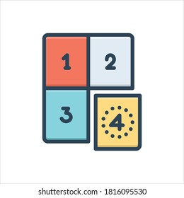 Vector colorful illustration icon for fourth