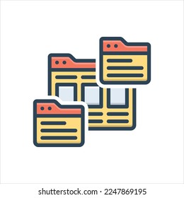 Vector colorful illustration icon for framework