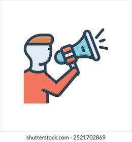 Vector colorful illustration icon for free speech