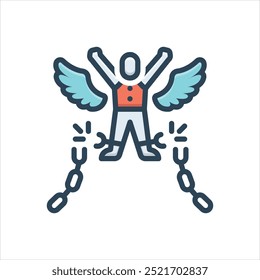 Vector colorful illustration icon for freedom