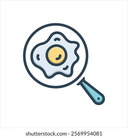 Vector colorful illustration icon for fried egg