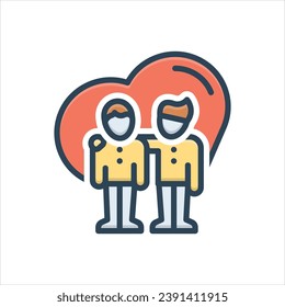 Vector colorful illustration icon for friendship