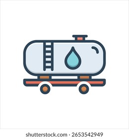 Ícone colorido de ilustração para tanque de combustível