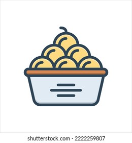 Vector colorful illustration icon for full