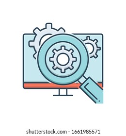 Vector colorful illustration icon for functional analysis