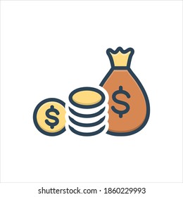 Vector colorful illustration icon for  funding
