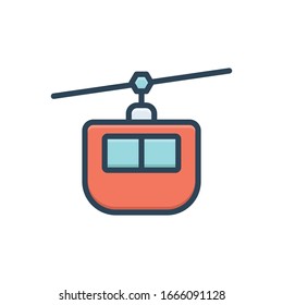 Vector colorful illustration icon for funicular