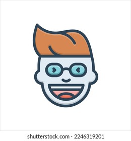 Vector colorful illustration icon for funny