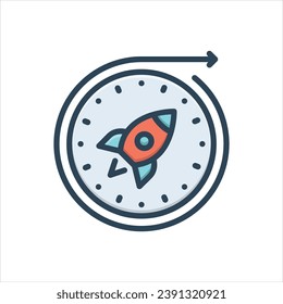 Icono de ilustración de color vectorial para el futuro